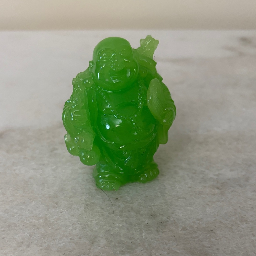 Green Laughing Buddha Figurine